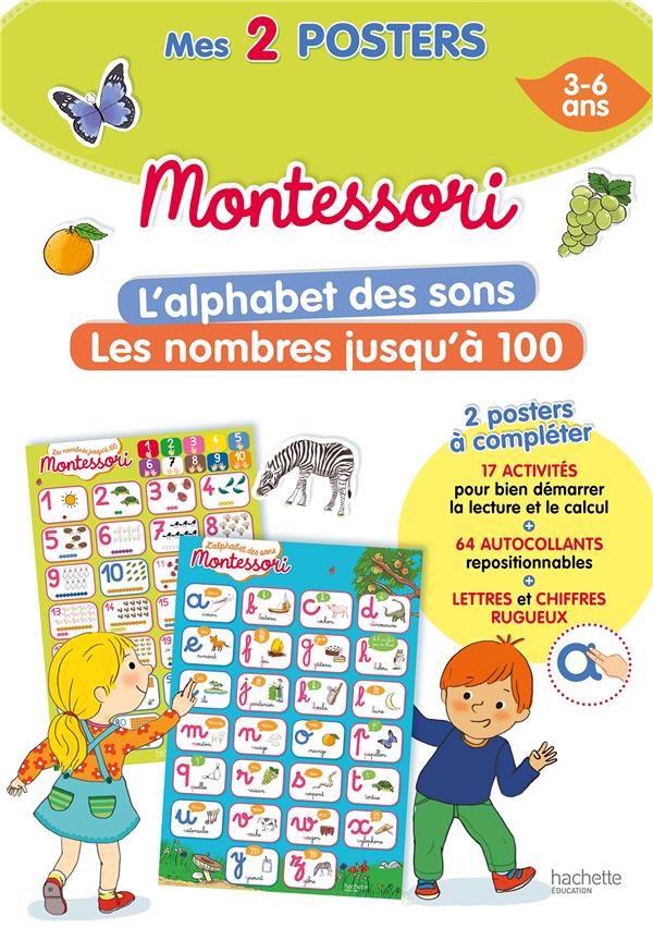 Mon poster Montessori ; l'alphabet des sons + les nombres jusqu'à 100