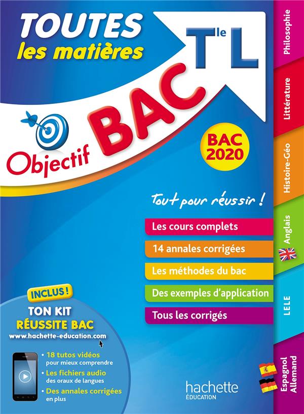 Objectif bac : toutes les matières ; terminale L (édition 2020)