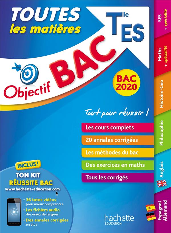 Objectif bac : toutes les matières ; terminale ES (édition 2020)