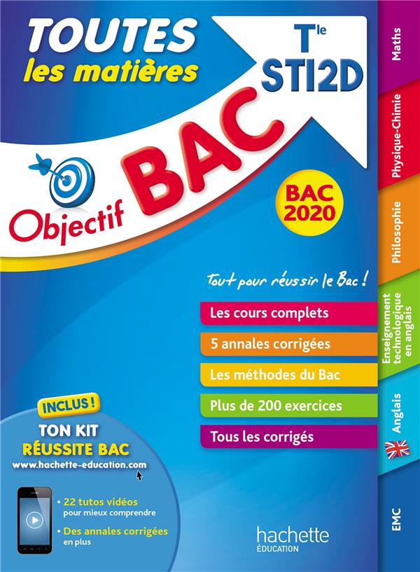 Objectif bac : toutes les matières ; terminale STI2D (édition 2020)