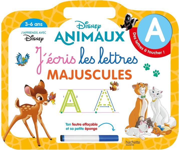Disney animaux ardoise ; j'écris les lettres majuscules (3-6 ans)