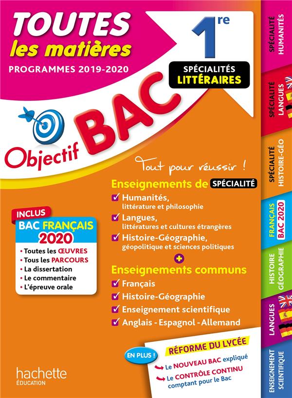Objectif bac : 1re enseignements communs + spécialités lettres-langues-histoire-géo bac 2020 (édition 2019/2020)