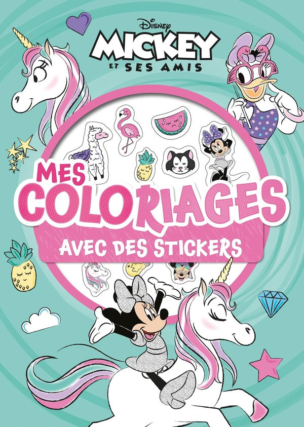 Mes coloriages avec stickers : Minnie et la licorne