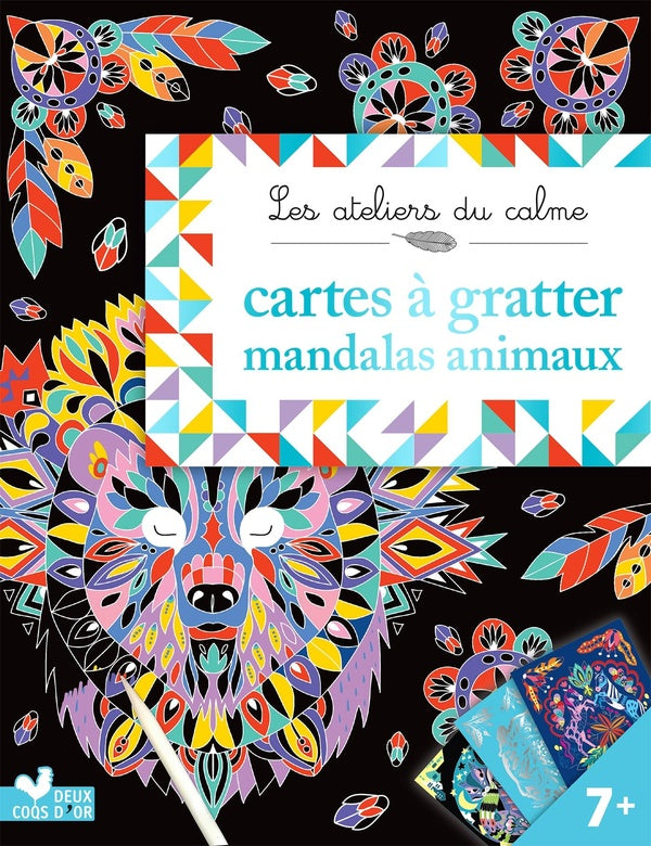 Les ateliers du calme : cartes à gratter mandalas animaux