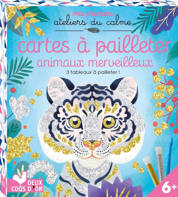 Cartes à pailletter ; animaux merveilleux