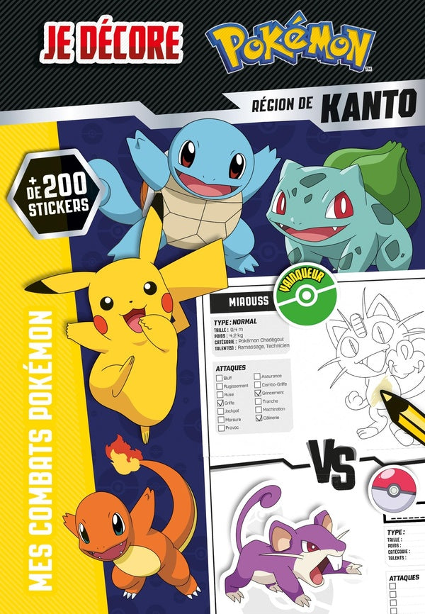 Pokémon : je décore : les combats Pokémon ; région de Kanto