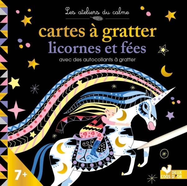 Les ateliers du calme : cartes à gratter : licornes et fées