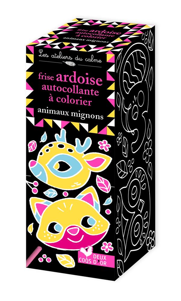 Les ateliers du calme : frise ardoise autocollante à colorier : animaux mignons