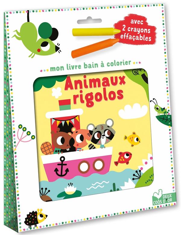 Mon livre bain à colorier : animaux rigolos