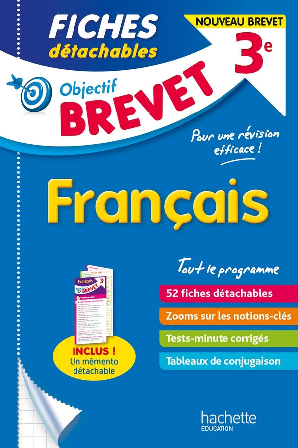 Objectif brevet : français ; 3e ; fiches détachables