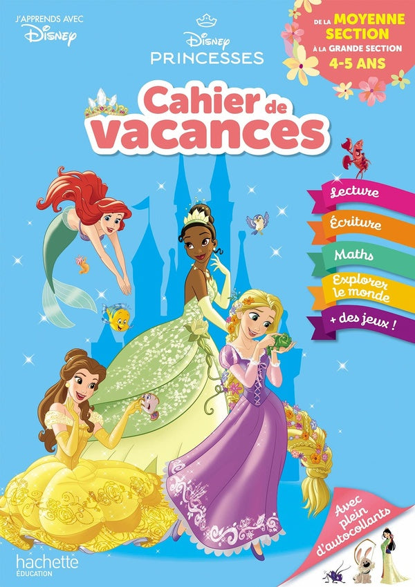 Disney princesses ; cahier de vacances ; de la MS à la GS (édition 2021)