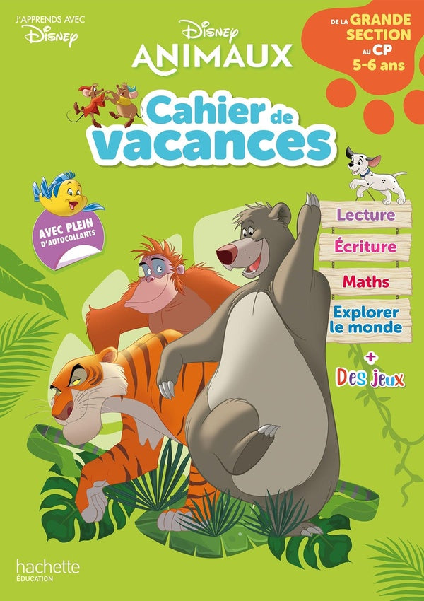 Disney animaux ; cahier de vacances ; de la GS au CP (édition 2021)