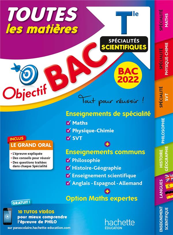Objectif bac : toutes les matières ; terminale, spécialités scientifiques