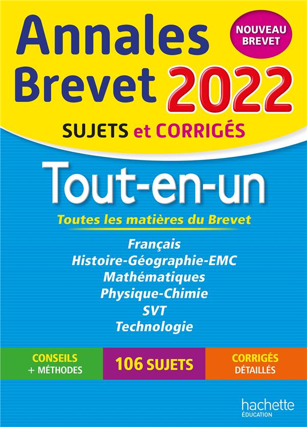 Annales brevet : sujets et corrigés ; tout-en-un (édition 2022)