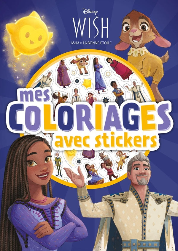 Mes coloriages avec stickers : Wish, Asha et la bonne étoile