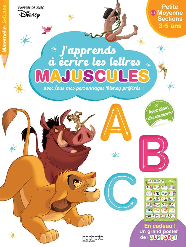 J'apprends à écrire les majuscules avec tous mes personnages Disney préférés ! PS, MS