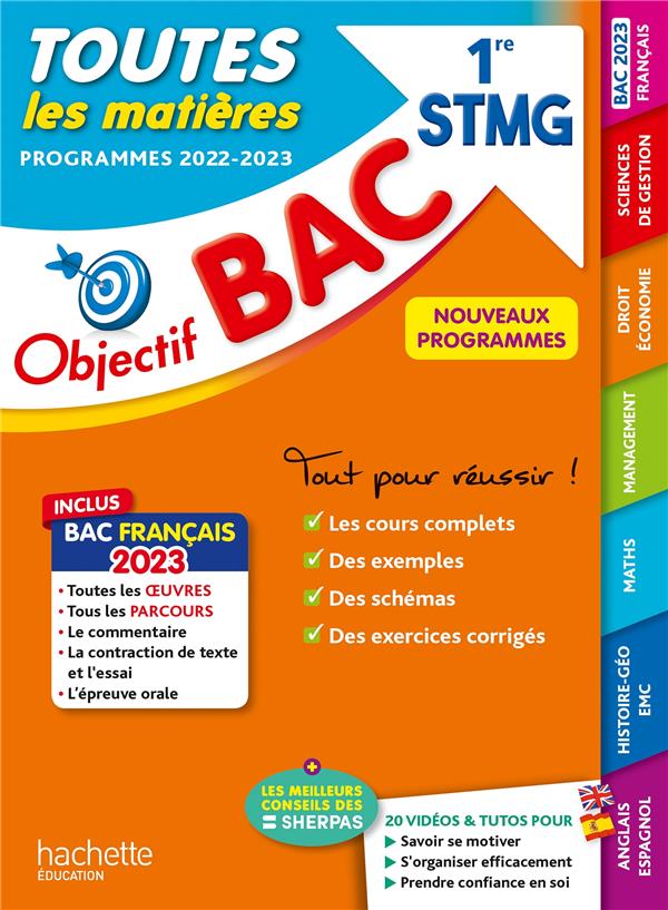 Objectif bac : toutes les matières ; 1re STMG (édition 2023)