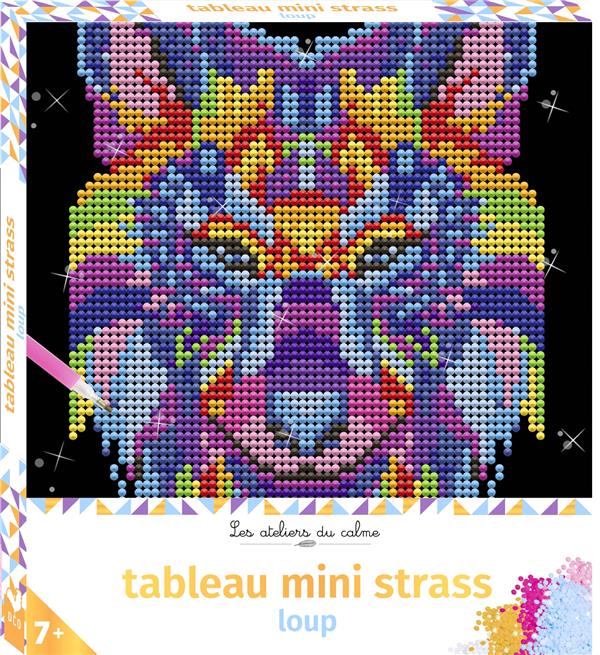 Les ateliers du calme : tableau mini strass : loup