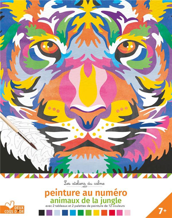 Les ateliers du calme : peinture au numéro : animaux de la jungle