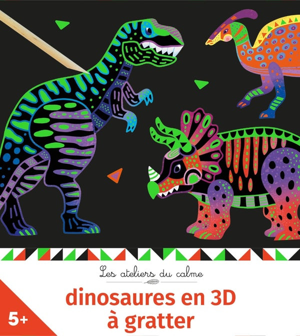 Les ateliers du calme : dinosaures en 3D à gratter