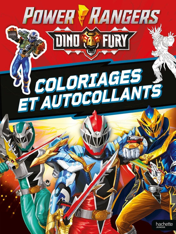 Power Rangers : dino fury ; coloriages et autocollants