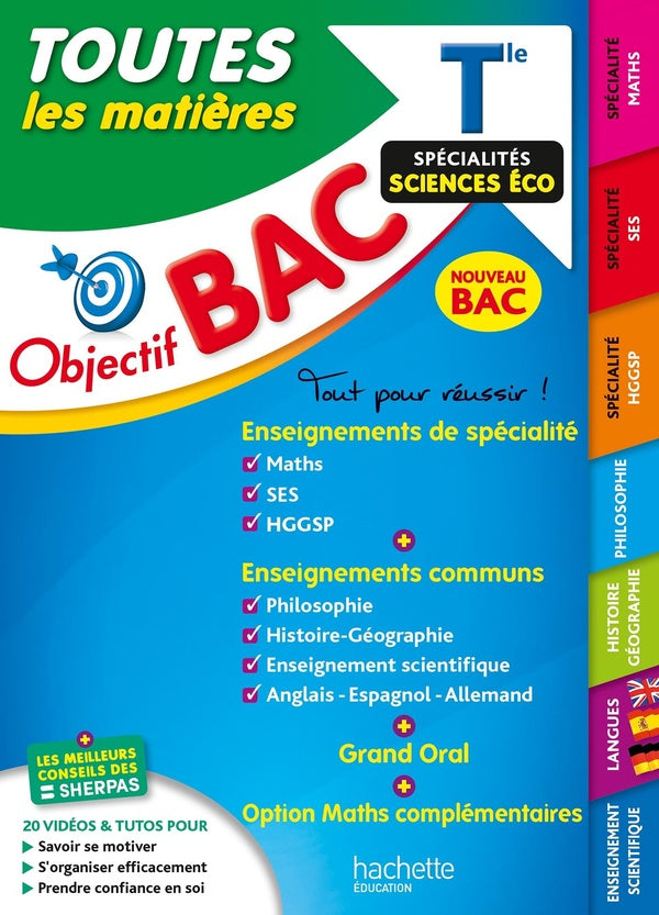 Objectif bac : toutes les matières ; terminale, spécialités sciences éco