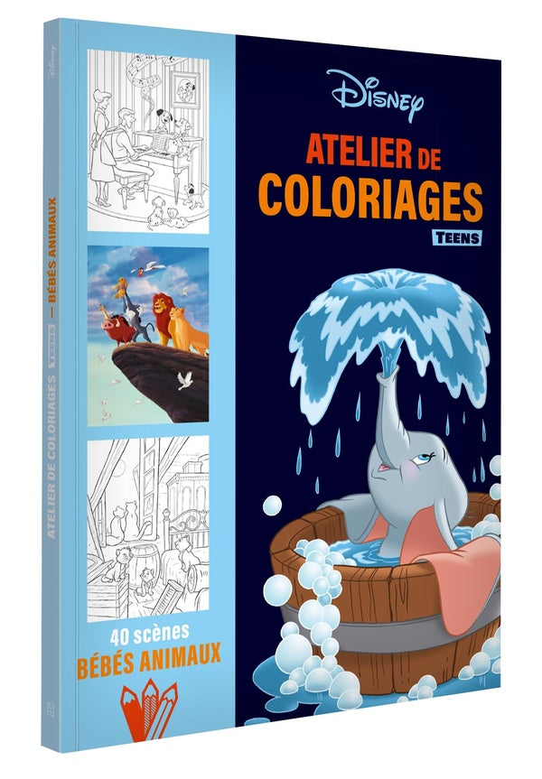 Atelier de coloriages teens : 40 scènes bébés animaux