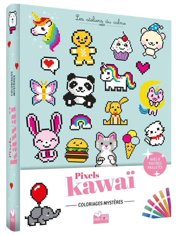 Les ateliers du calme : pixel kawaii : coloriages mystères