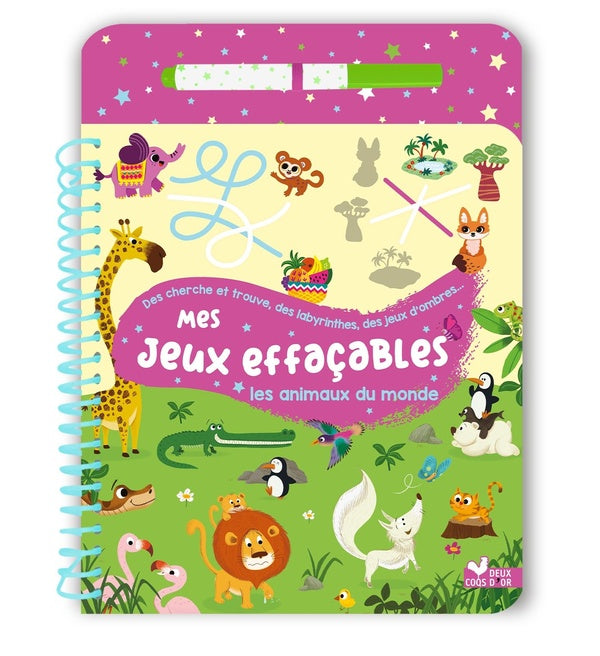 Mes jeux effaçables : Les animaux du monde