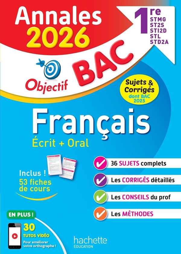 Annales bac ; sujets et corrigés : Français ; 1res STMG - STI2D - ST2S - STL - STD2A - STHR ; Sujets et corrigés (édition 2026)