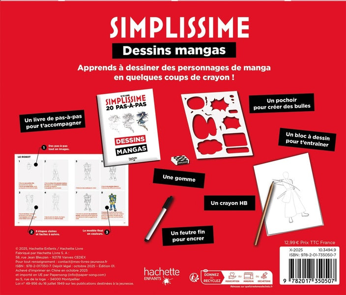 Simplissime : 20 pas-à-pas : Dessins mangas