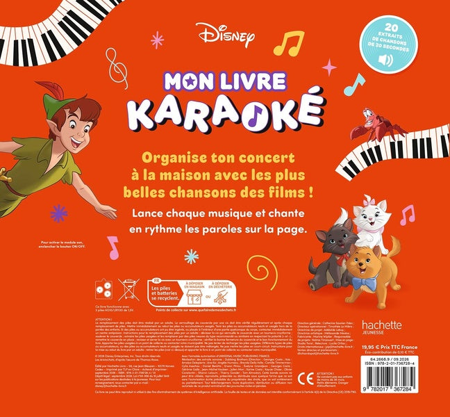 Mon Livre Karaoké : Apprends à chanter les 20 plus belles chansons des films !