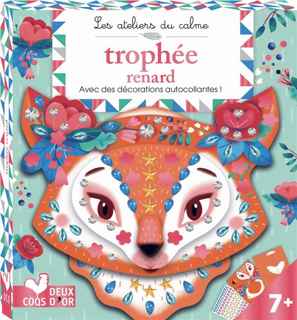 Les ateliers du calme : trophée renard ; avec des décorations autocollantes !