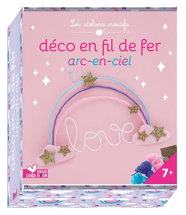 Déco en fil de fer ; arc-en-ciel
