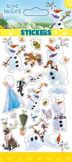 La Reine des Neiges : Olaf en été ; sticker sheets glitter