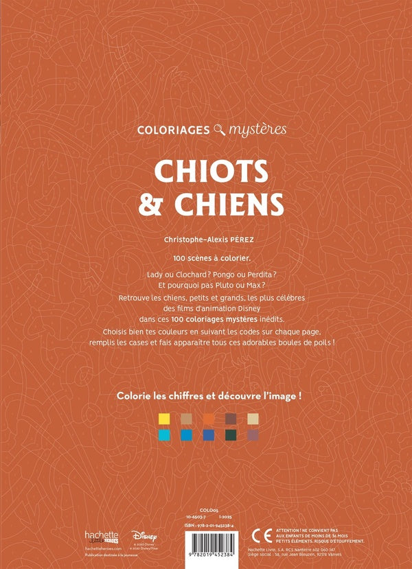 Art-thérapie ; Coloriages mystères : chiots & chiens