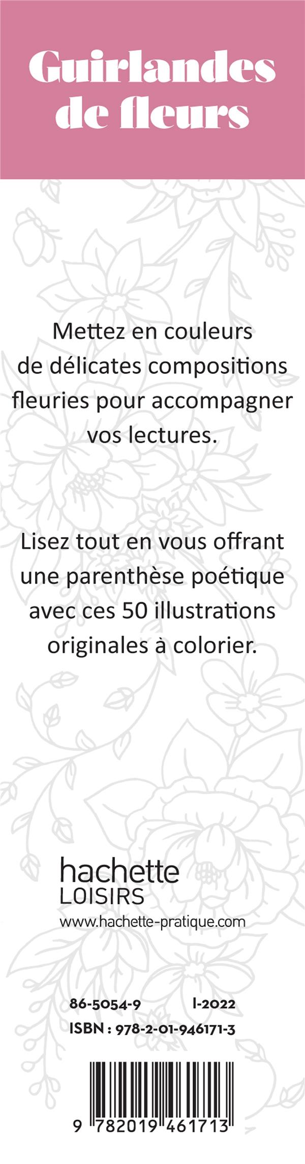 Guirlandes de fleurs : marque-pages à colorier