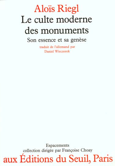 Essais litteraires (h.c.) le culte moderne des monuments. son essence et sa genese - flash vidéo