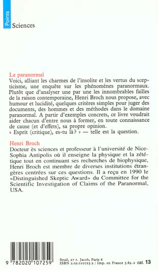 Le paranormal. ses documents, ses hommes, ses methodes