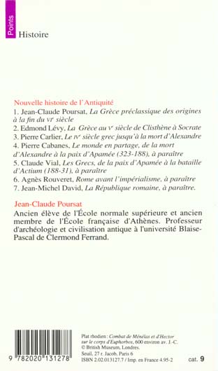 La Grèce préclassique : Des origines à la fin du VIe siècle
