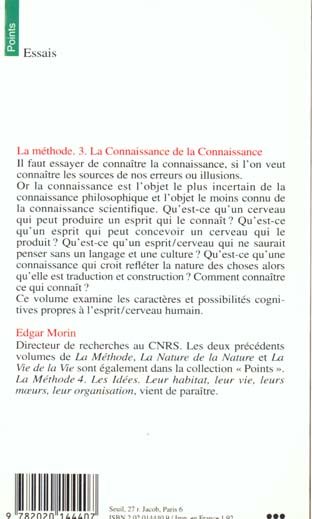 La méthode Tome 3 ; la connaissance de la connaissance