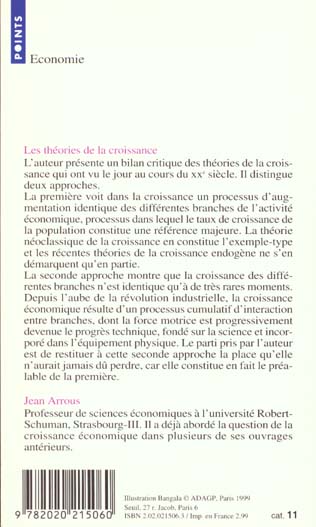Les theories de la croissance (serie : "la pensee economique contemporaine")