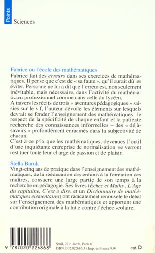 Fabrice ou l'ecole des mathematiques