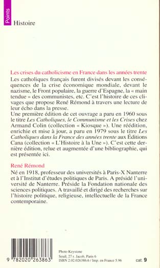 Les crises du catholicisme en france dans les annees trente