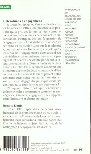 Littérature et engagement : De Pascal à Sartre