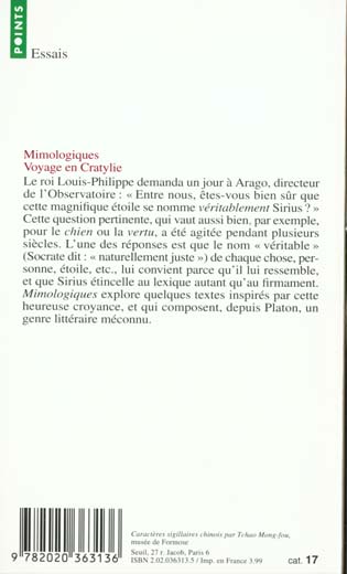 Mimologiques - voyage en cratylie