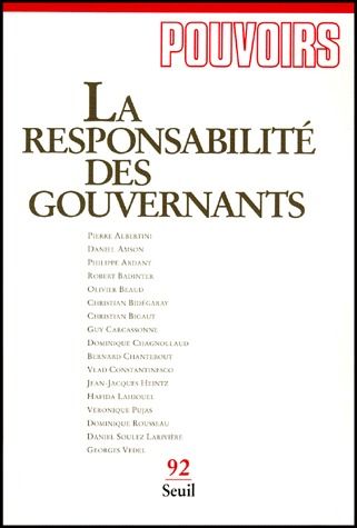 Pouvoirs n.92 : la responsabilité des gouvernants