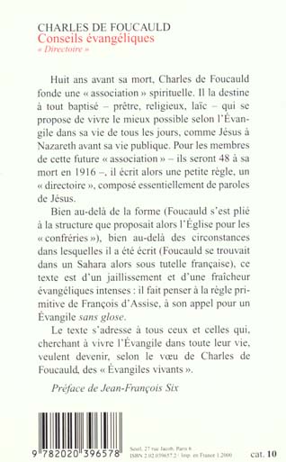 Conseils évangéliques ; "directoire"