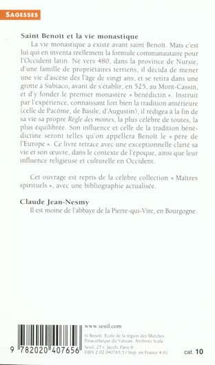Saint benoit et la vie monastique - nouvelle edition