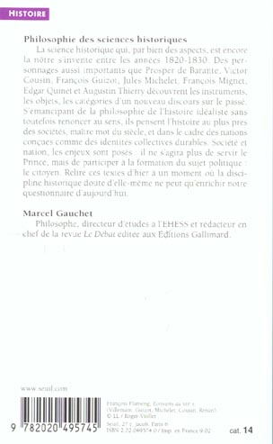 Philosophie des sciences historiques ; le moment romantique